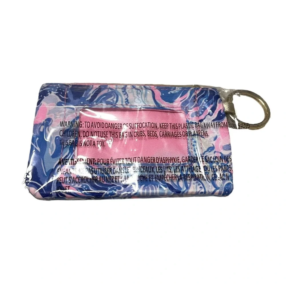 NEW Lilly Pulitzer ID Case Keychain Wallet With Zip Close Card Holder